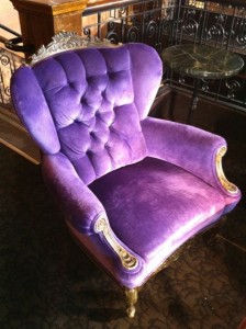 Purple velvet chair
