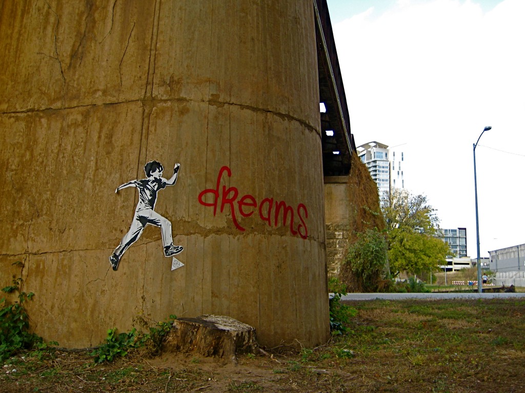 Dreams and Boy Stepping on Triangle