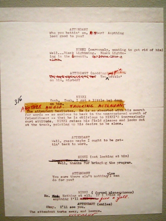 Script pages proving that - like any good creator - Kubrick edited until something was right