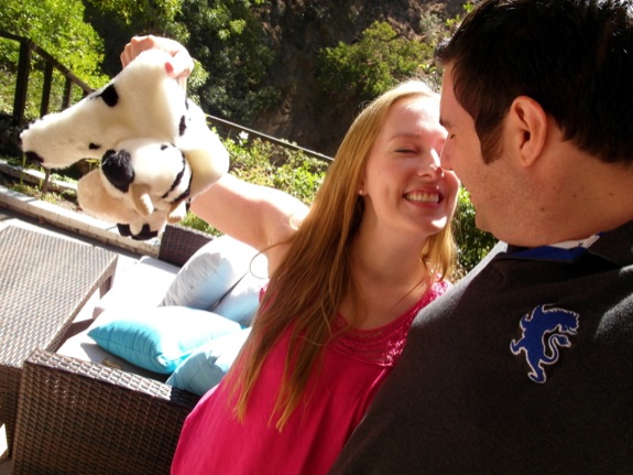 My sweet and I playing with our pup on our two-year anniversary