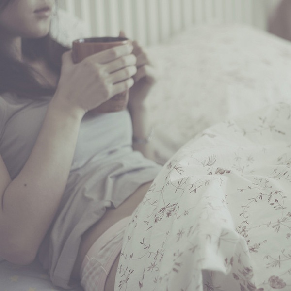 Coffee in bed, or in my case the mug would be full of soup