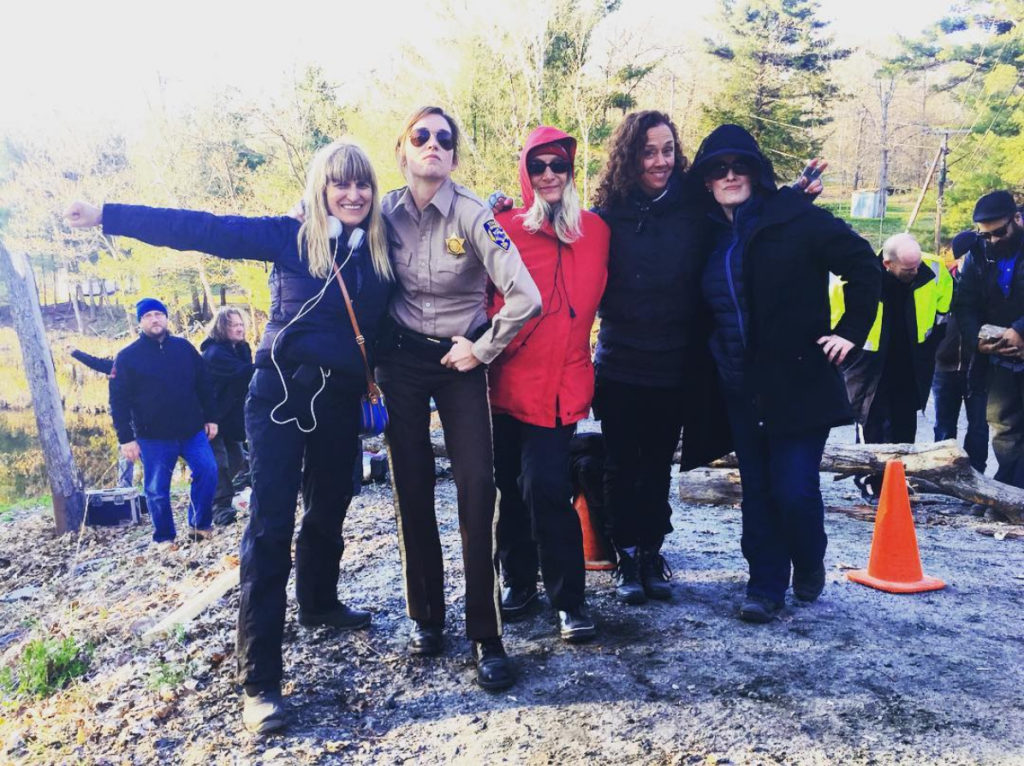 Jennifer Coté on set with director Catherine Hardwicke